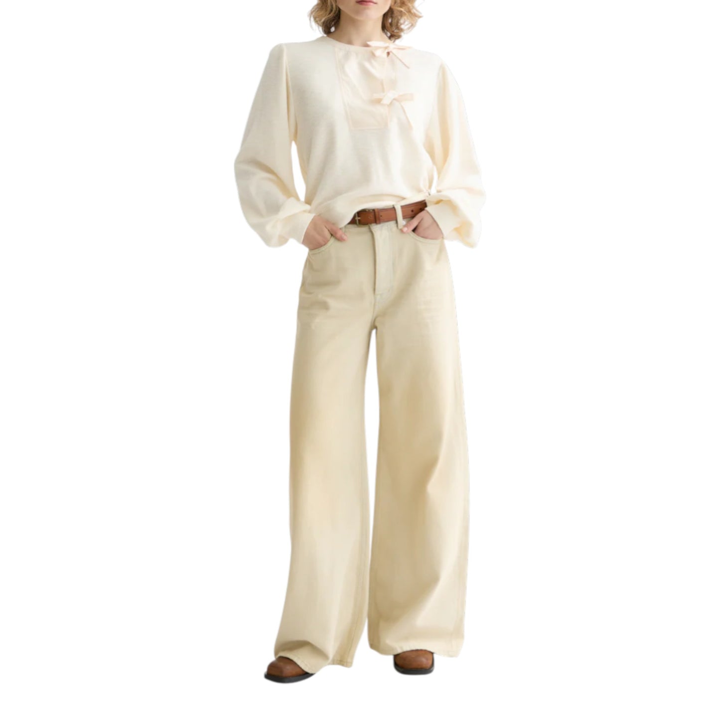 The Ribbon Serenade: Elevated Lounge Sweatshirt