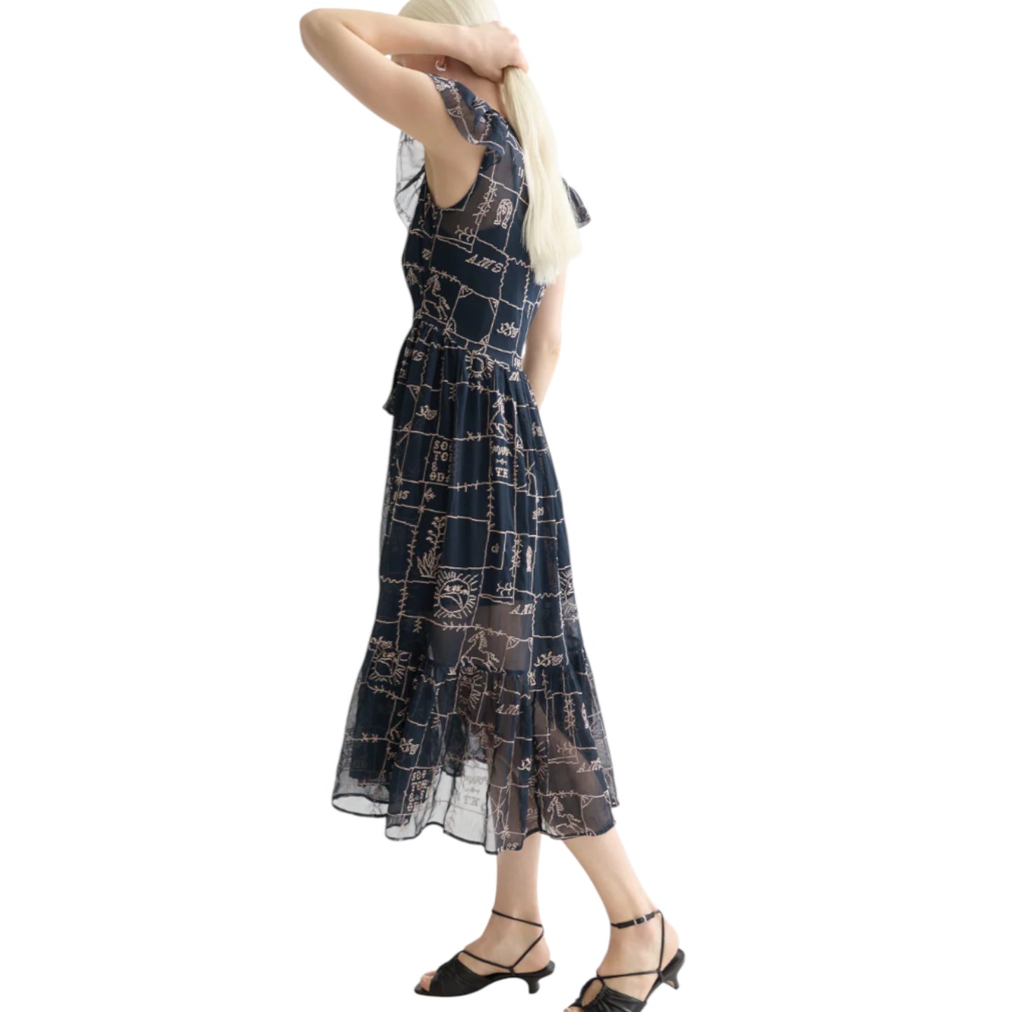 Artisanal Azure: The Cross-Stitch Embroidered Muse
