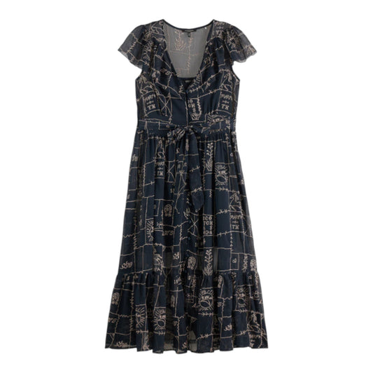 Artisanal Azure: The Cross-Stitch Embroidered Muse