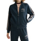 Midnight Velocity: The Embroidered Interlock Jacket