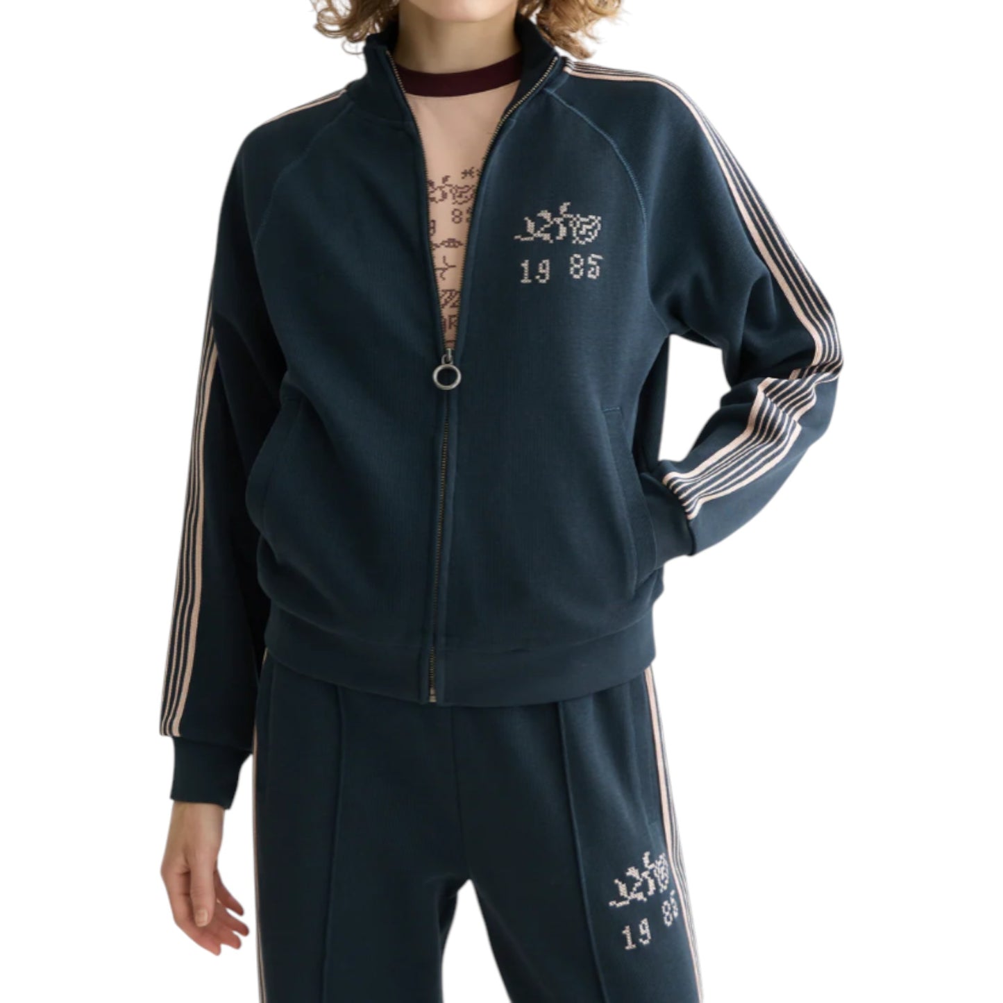 Midnight Velocity: The Embroidered Interlock Jacket