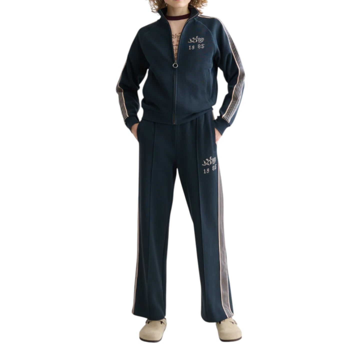 Midnight Velocity: The Embroidered Interlock Jacket