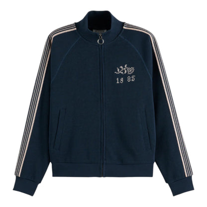 Midnight Velocity: The Embroidered Interlock Jacket