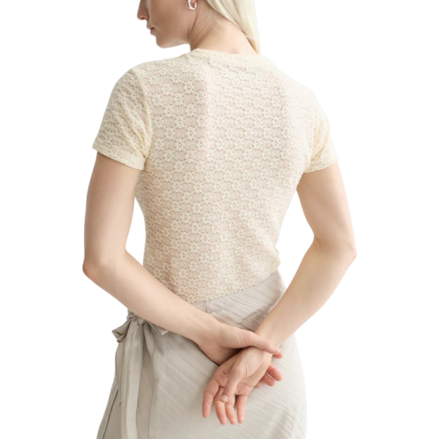Ethereal Flora: The Open-Work Lace Tee