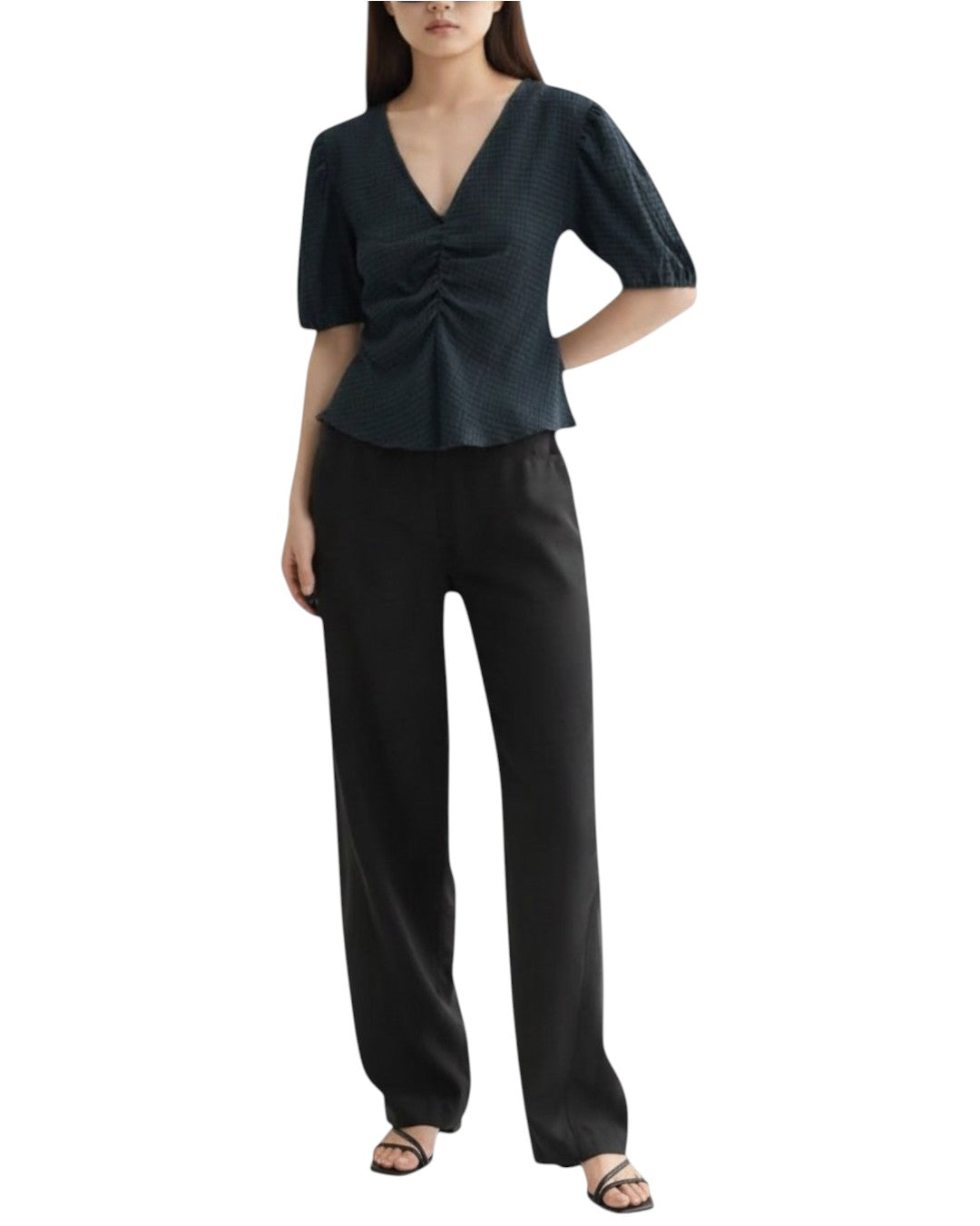SCULPTED NAVY: THE RHYTHMIC STRIPE BLOUSE
