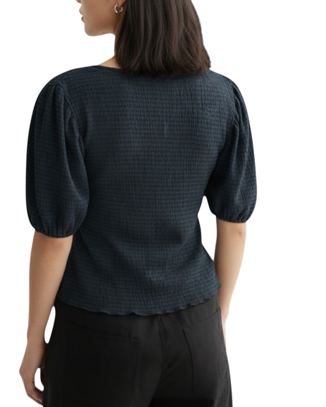 SCULPTED NAVY: THE RHYTHMIC STRIPE BLOUSE