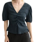 SCULPTED NAVY: THE RHYTHMIC STRIPE BLOUSE