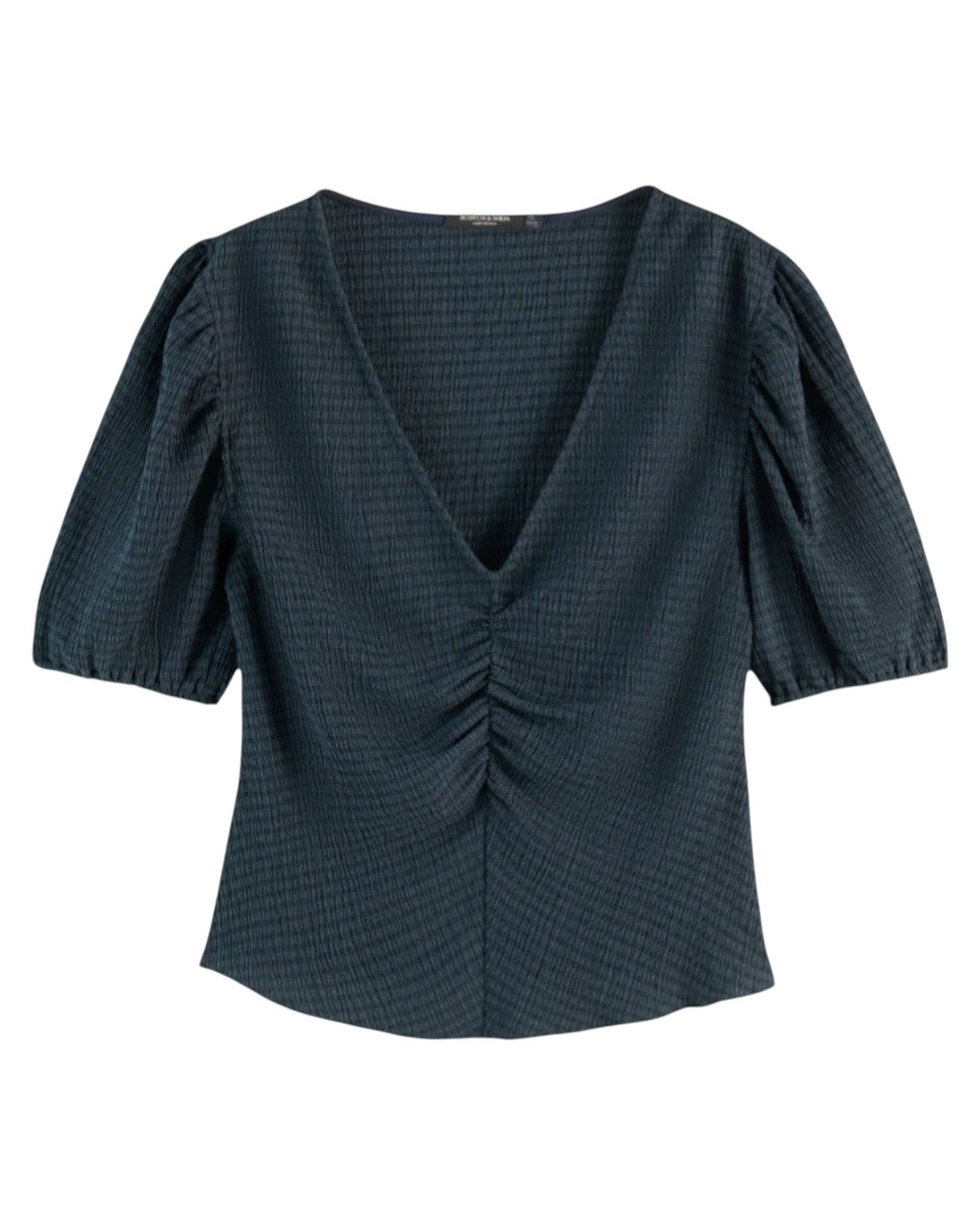 SCULPTED NAVY: THE RHYTHMIC STRIPE BLOUSE