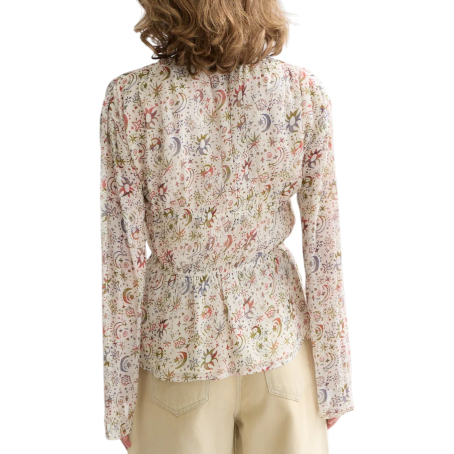 Celestial Canvas: The Hand-Painted Tied Blouse