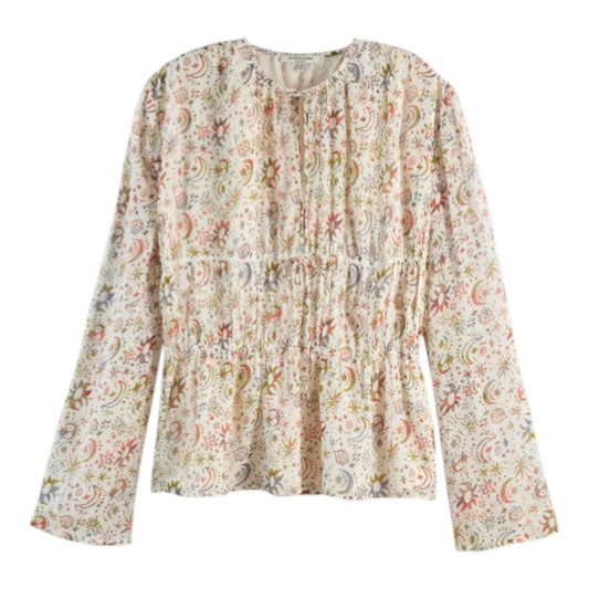 Celestial Canvas: The Hand-Painted Tied Blouse