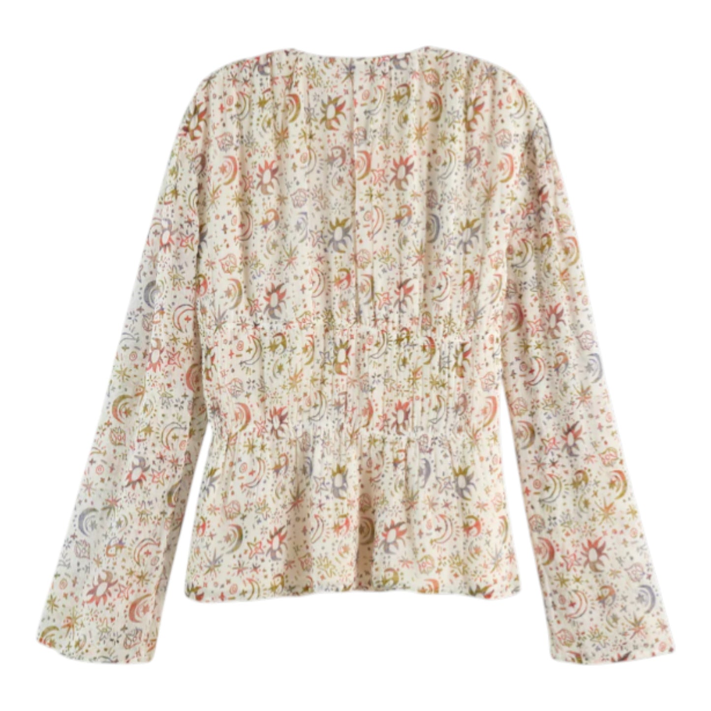 Celestial Canvas: The Hand-Painted Tied Blouse