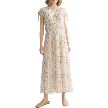 Celestial Flow: The Gathered Side-Tie Maxi