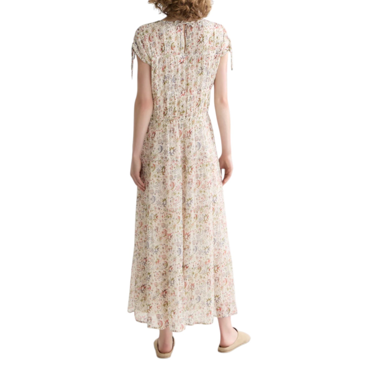 Celestial Flow: The Gathered Side-Tie Maxi