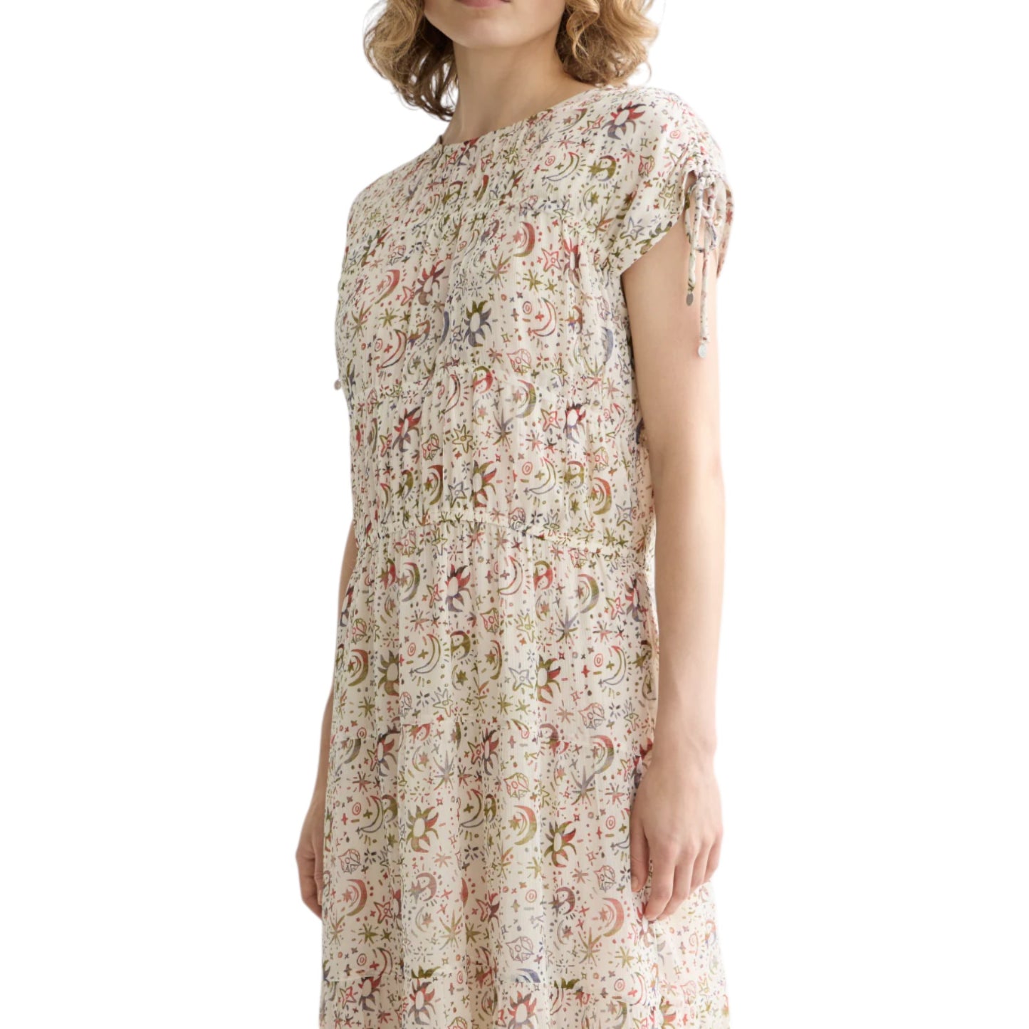Celestial Flow: The Gathered Side-Tie Maxi