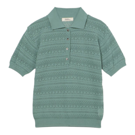 THE LUMINANCE OF TEXTURE: EYELET SHEER POLO KNIT