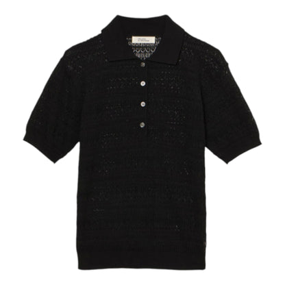 THE LUMINANCE OF TEXTURE: EYELET SHEER POLO KNIT