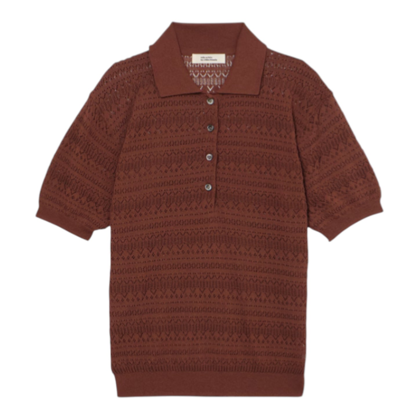 THE LUMINANCE OF TEXTURE: EYELET SHEER POLO KNIT