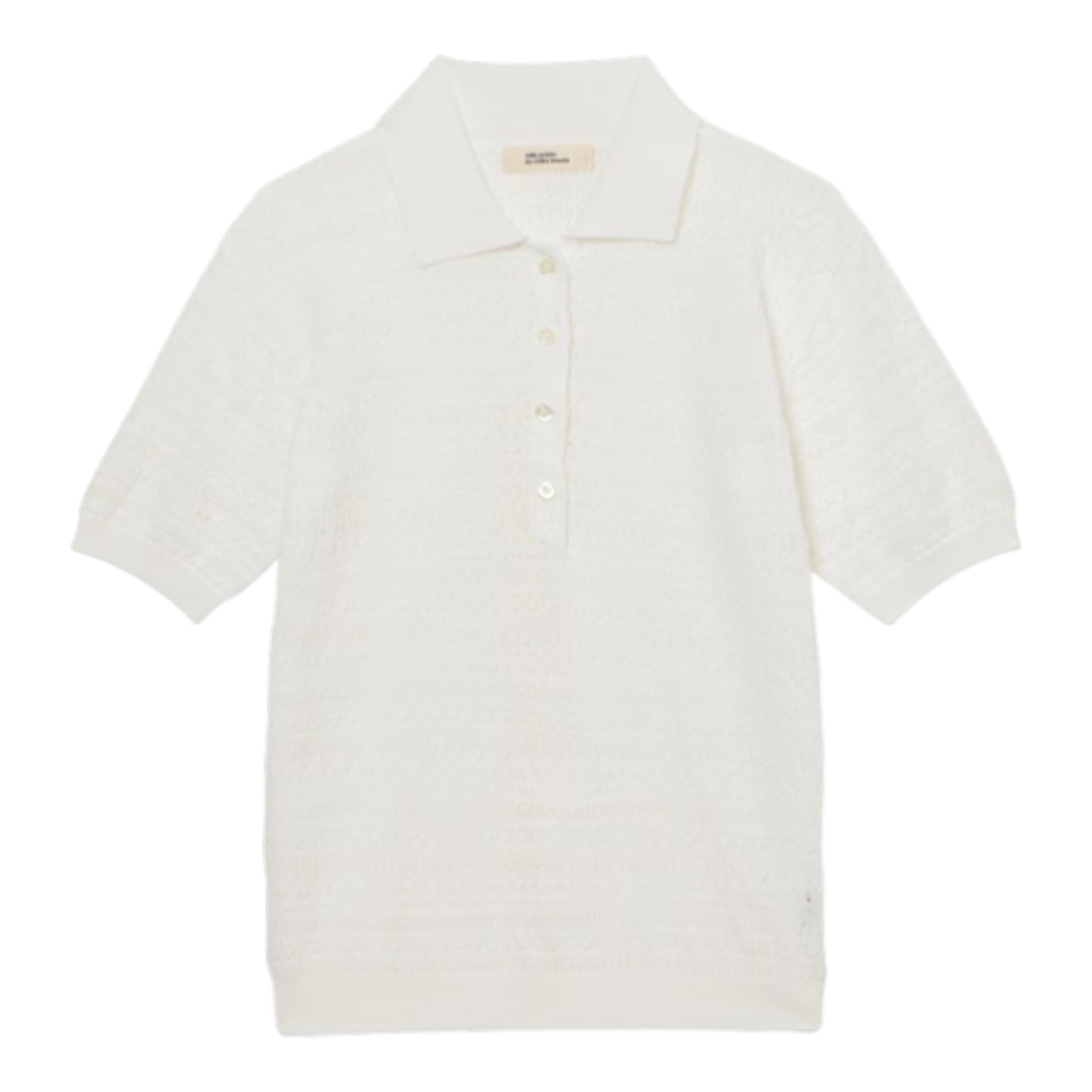 THE LUMINANCE OF TEXTURE: EYELET SHEER POLO KNIT
