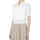 THE LUMINANCE OF TEXTURE: EYELET SHEER POLO KNIT