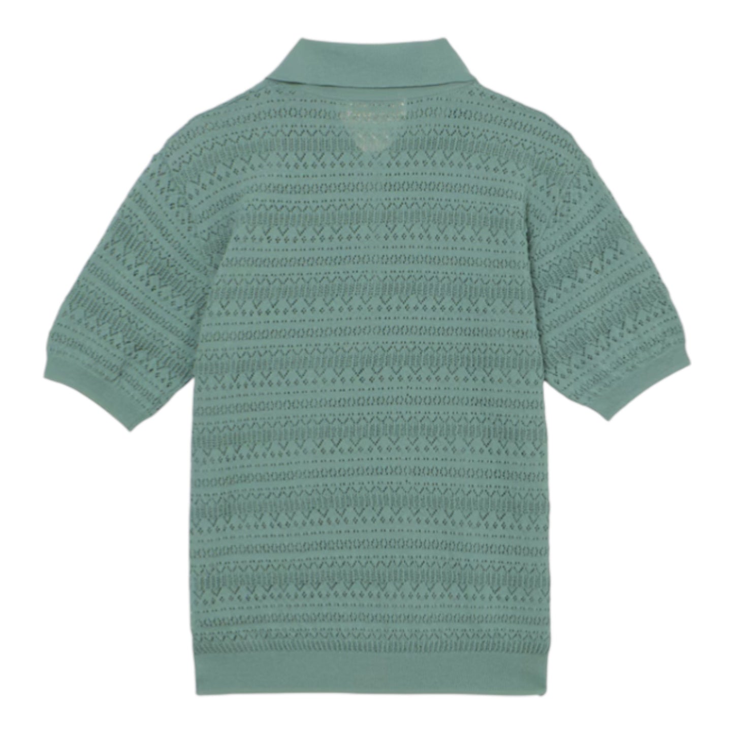 THE LUMINANCE OF TEXTURE: EYELET SHEER POLO KNIT