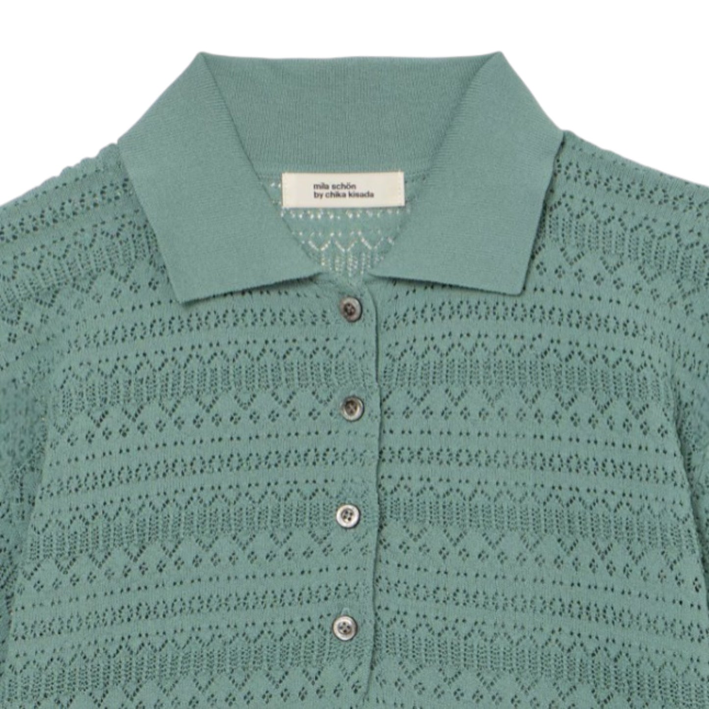 THE LUMINANCE OF TEXTURE: EYELET SHEER POLO KNIT