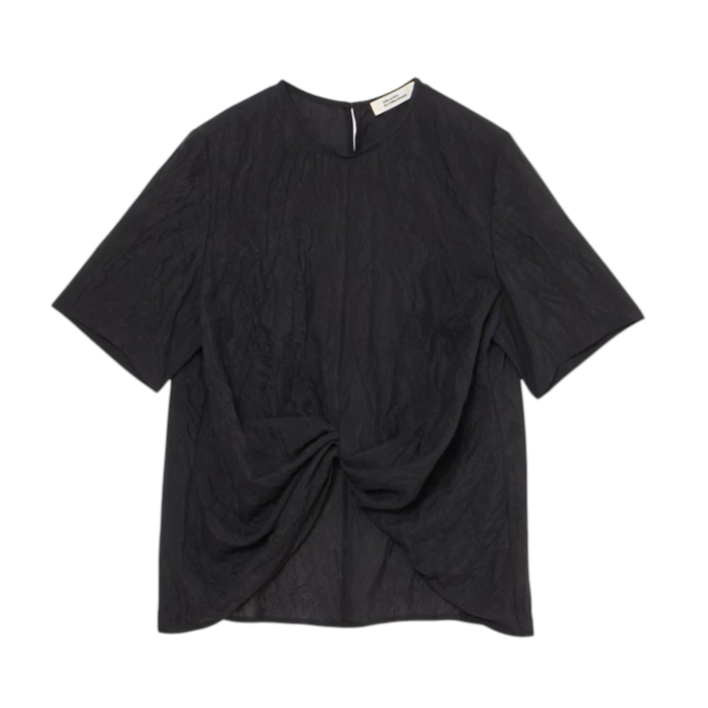 Sculptural Shadow: The Silk Crinkle Cross Blouse