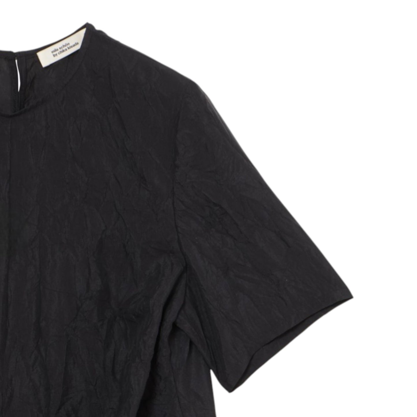 Sculptural Shadow: The Silk Crinkle Cross Blouse