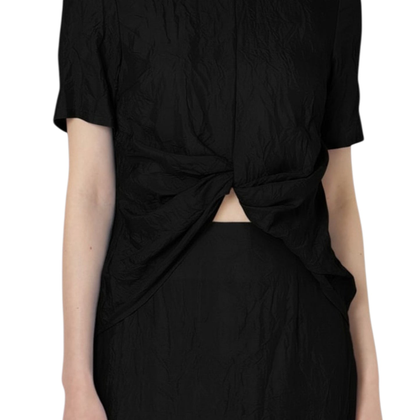 Sculptural Shadow: The Silk Crinkle Cross Blouse