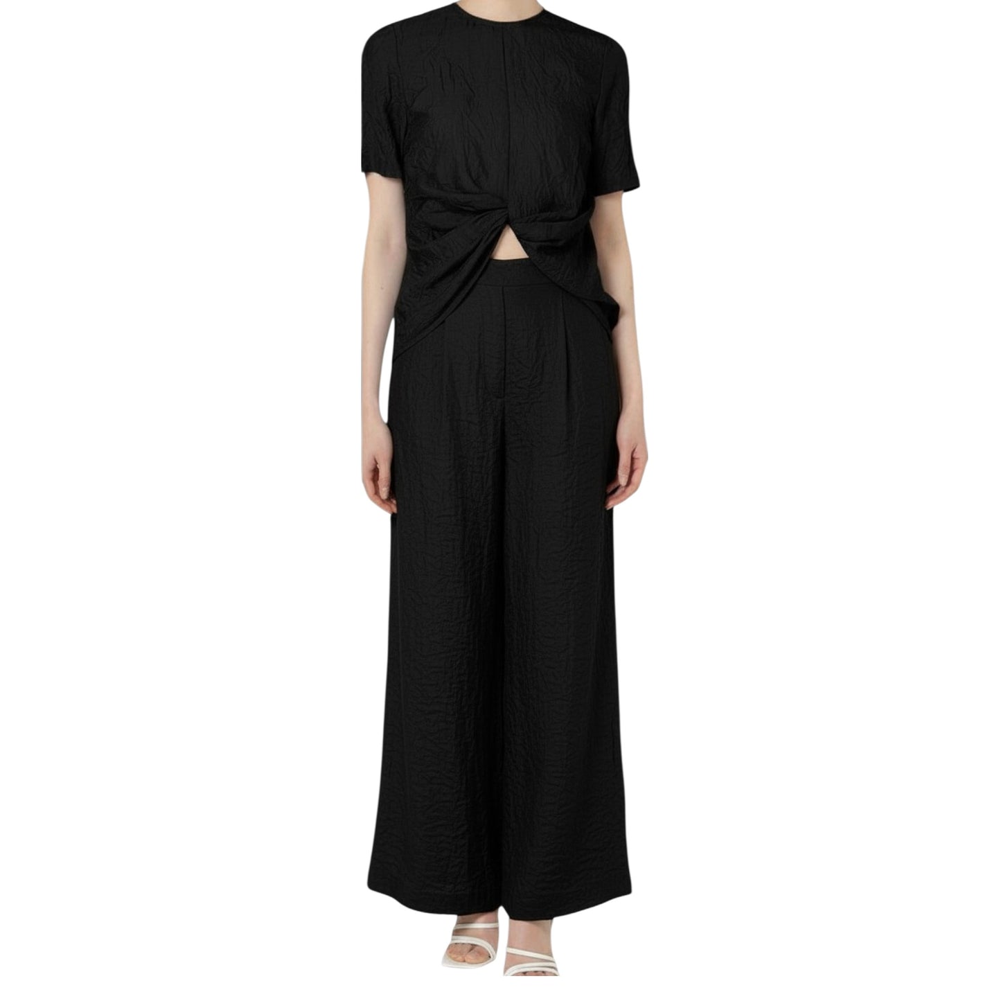 Sculptural Shadow: The Silk Crinkle Cross Blouse