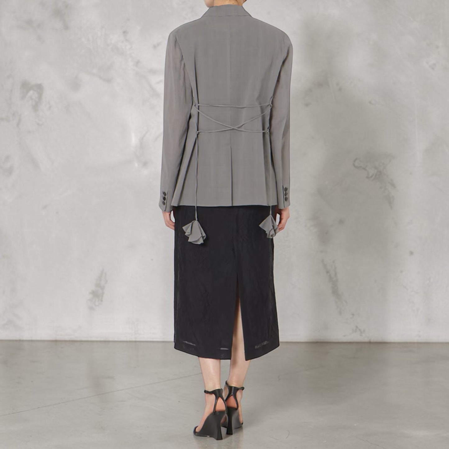 Ethereal Plaid: The Sheer Back-Lace Symphony