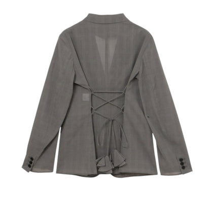 Ethereal Plaid: The Sheer Back-Lace Symphony