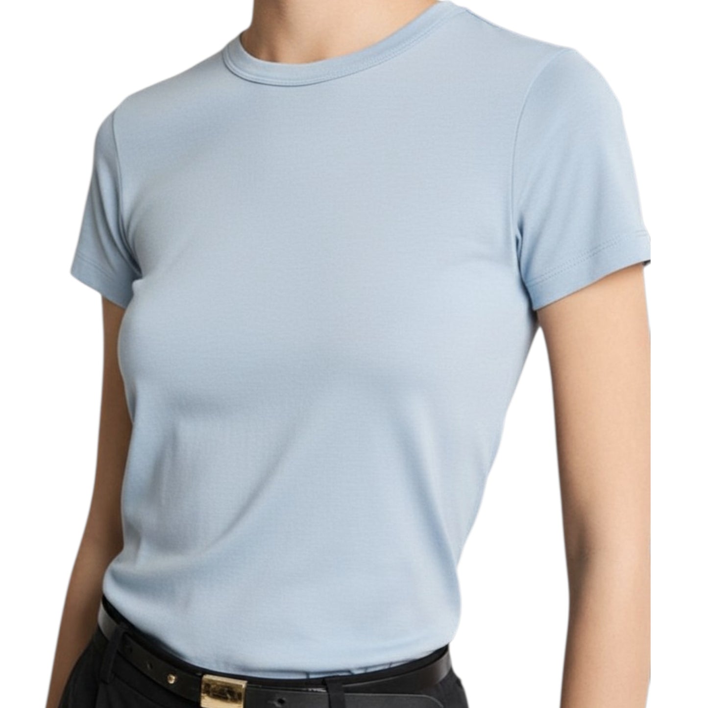COMPACT BASIC: PIMA COTTON &amp; MODAL CREWNECK TEE
