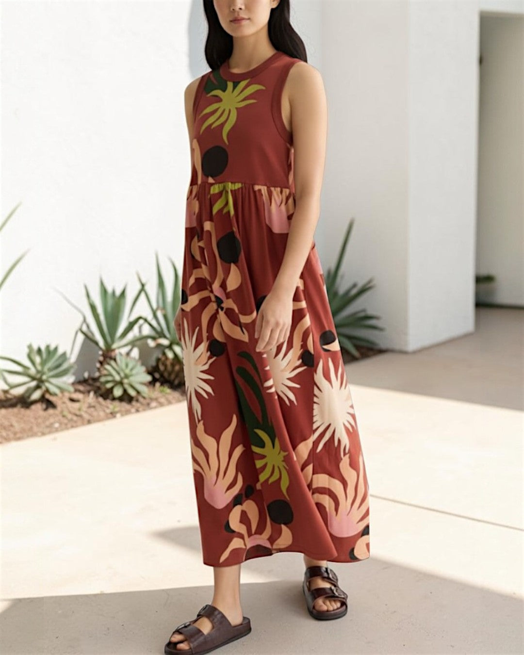DESERT HAWAIIAN REVERIE: THE BURNT HENNA MAXI