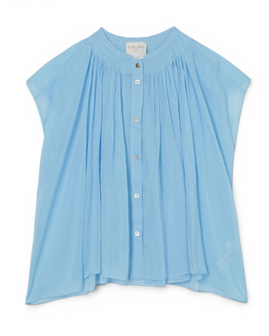 AZURE BREEZE AND LUXURIOUS GATHERS: THE ESSENTIAL BOIL SHIRT