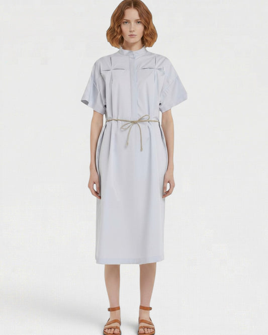 ARCHITECTURAL SILHOUETTE AND URBAN COOL: THE STRETCH COTTON DRESS