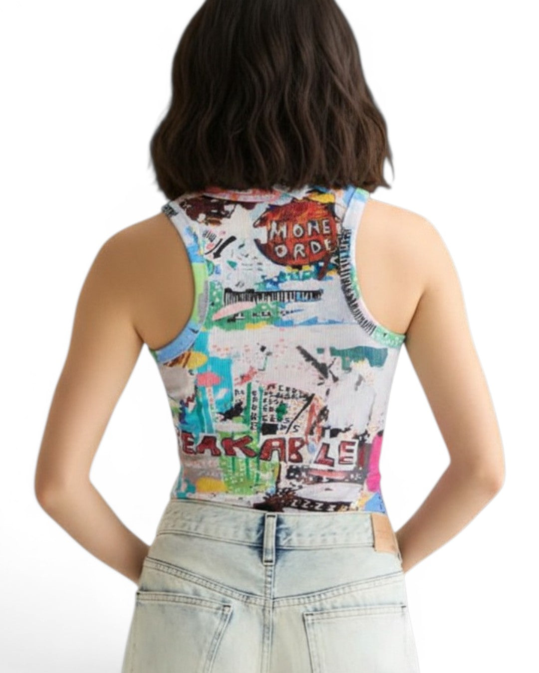 Scotch & Soda × Basquiat リブタンクトップ 総柄 レーサーバック | 本