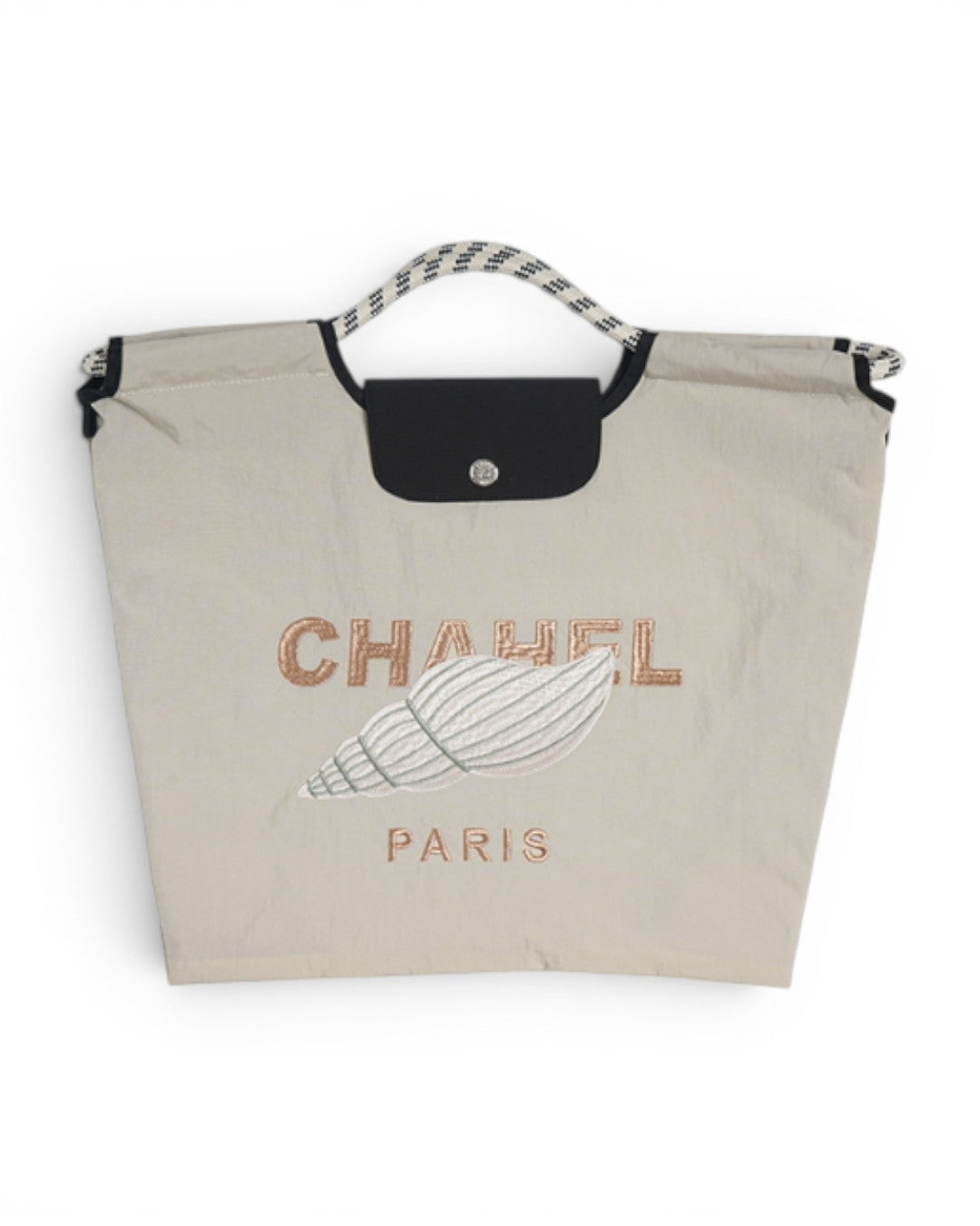 CHIC DES PLAGES PARIS: THE CONCH SHELL EMBROIDERY TOTE