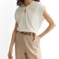 ELEGANCE IN A TWIST: TWISTED NECKLINE T-SHIRT