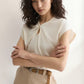 ELEGANCE IN A TWIST: TWISTED NECKLINE T-SHIRT