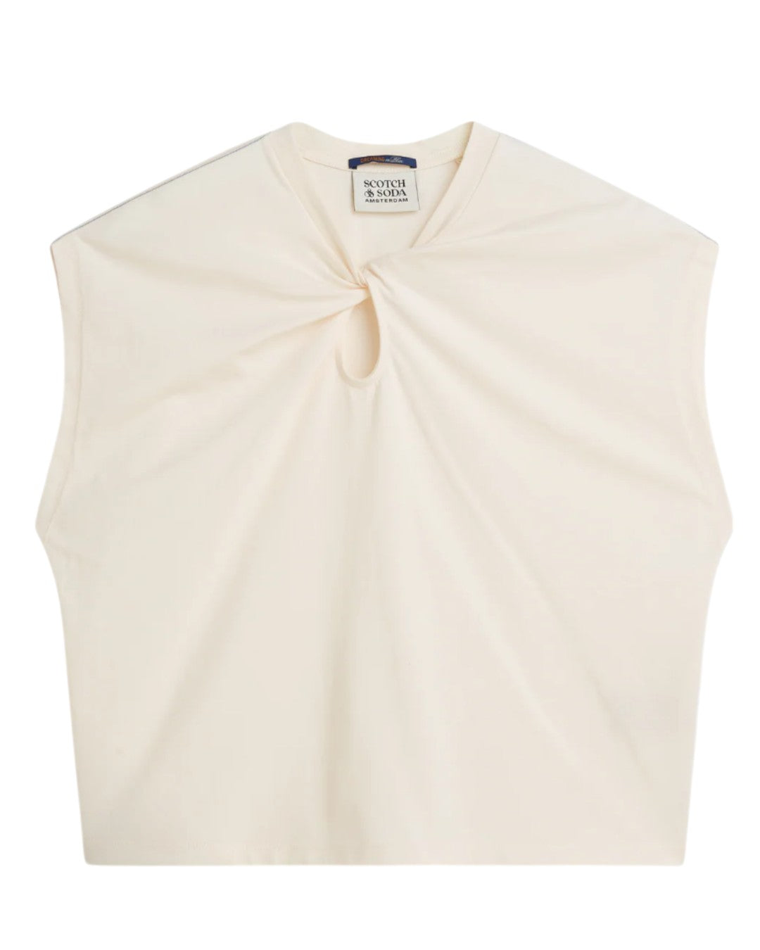 ELEGANCE IN A TWIST: TWISTED NECKLINE T-SHIRT