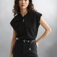 ELEGANCE IN A TWIST: TWISTED NECKLINE T-SHIRT