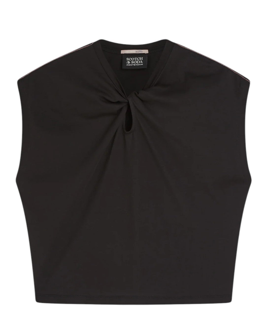 ELEGANCE IN A TWIST: TWISTED NECKLINE T-SHIRT