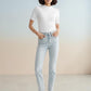 SILENT SOPHISTICATION: MOCK NECK RIBBED T-SHIRT