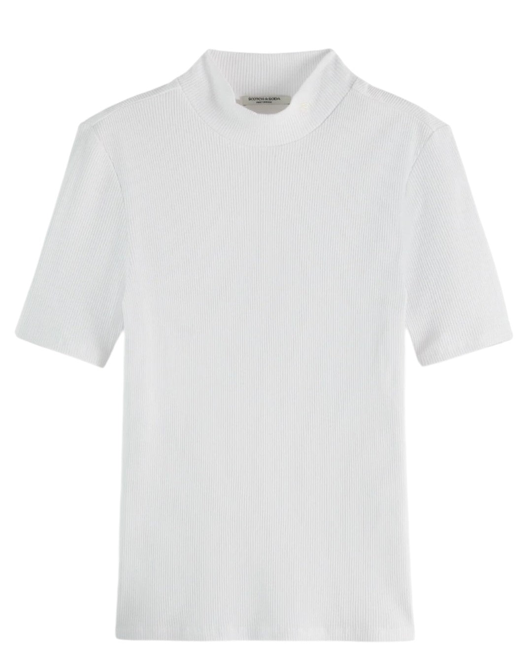 SILENT SOPHISTICATION: MOCK NECK RIBBED T-SHIRT