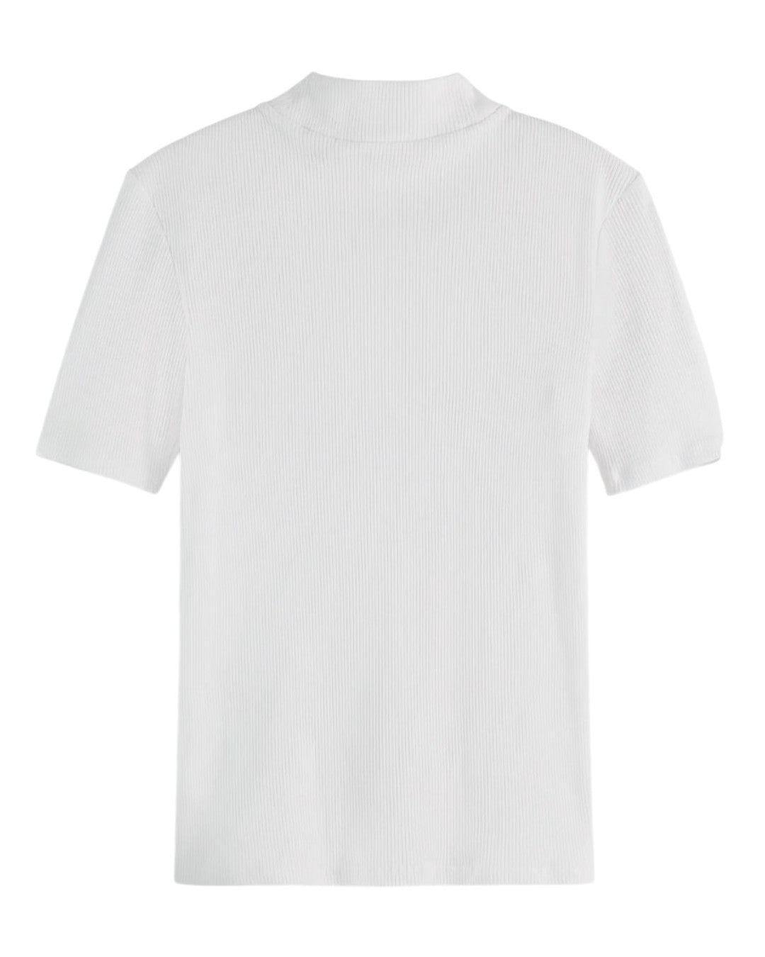 SILENT SOPHISTICATION: MOCK NECK RIBBED T-SHIRT