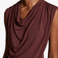 FLUID ELEGANCE: DRAPED COWL-NECK JERSEY TOP