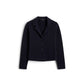 TAILORED COMFORT: NOTCH-COLLAR DOUBLE-FACE CARDIGAN
