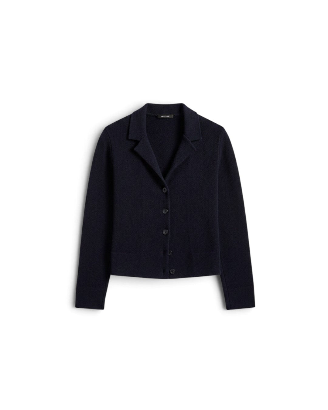 TAILORED COMFORT: NOTCH-COLLAR DOUBLE-FACE CARDIGAN