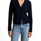 TAILORED COMFORT: NOTCH-COLLAR DOUBLE-FACE CARDIGAN