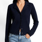 TAILORED COMFORT: NOTCH-COLLAR DOUBLE-FACE CARDIGAN